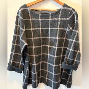 Cynthia Rowley Heather Gray Top with Roll Sleeve Soft Sweater Fits Extra Lg-1x